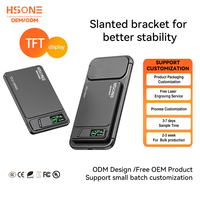 Batterie externe magnétique sans fil 3-en-1 LC1C2 N52 13N 5000/10000mAh en aluminium mince 20W PD avec cordon et support CE FCC 3C
