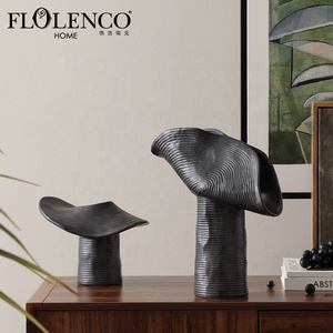 Flolenco decorazione per la casa oggetti da salotto oggetti decorazione in ceramica nera vaso moderno minimalista decorativi <span class=keywords><strong>vasi</strong></span> di fiori in ceramica - Product Image 1