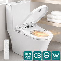 Siège de toilette intelligent à 3 niveaux de chauffage, double buse, télécommande, capteur, couvercle de bidet électronique, étanche IPX4, séchage à l'air chaud