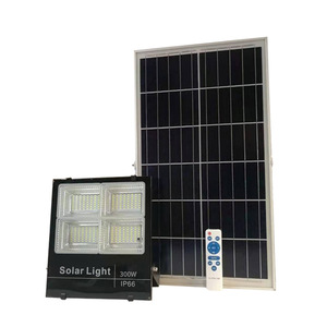 Reflector LED Solar de 300W IP67 con Control Remoto, Cuerpo de Plástico para Exteriores, Montaje en Superficie, Luz Diurna 5000K, Ángulo de Haz de 120°, CRI 80 - Product Image 1