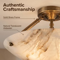 Lustre LED personnalisé de luxe en albâtre à plusieurs têtes, suspension dorée à intensité variable, garantie 3 ans, IRC 90, pour hall d'hôtel et usage commercial