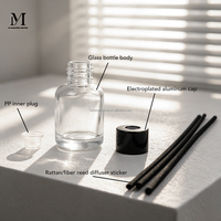 En stock, flacon de parfum en verre décoratif de luxe transparent vide de 30 ml, flacon cosmétique de luxe