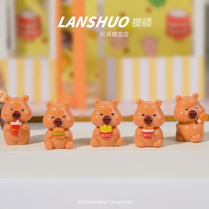 Figurine mini en résine Lanshuo, ours de dessin animé KFC, décoration d'intérieur en forme d'animal, porte-clés, jouet créatif DIY - Product Image 4