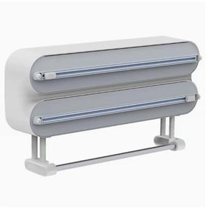Verbesserter ABS Moderner Wandmontierter Küchenorganizer mit 3-in-1 Aluminiumfolien- und Frischhaltefolienschneider, Doppelklingen, Einlagiges Design - Product Image 2