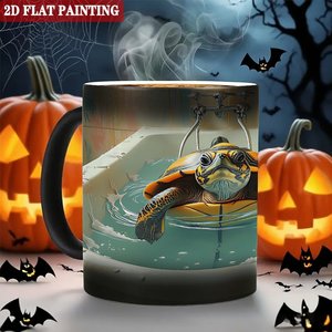 Frosted Black 11oz <b>Ceramic</b> <b>Mug</b> Heat Activated Color Changing Cup Sublimation Blank Smart Drinkware - Product Image 6
