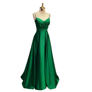 Nuovo <span class=keywords><strong>Abito</strong></span> <span class=keywords><strong>Lungo</strong></span> da Sera Sexy in <span class=keywords><strong>Raso</strong></span> con Bretelle per Feste e Banchetti - Product Image 5