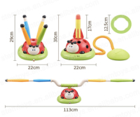 3-en-1 Ensemble de jouets de sport intérieur/extérieur Machine d'exercice jeu coccinelle télécommande corde à sauter lance-roquettes Rotation plastique