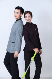 Uniforme professionnel pour le personnel d'entretien hôtelier, automne-hiver, manches longues, 100% polyester, look professionnel, <span class=keywords><strong>travail</strong></span> quotidien en hôtellerie - Product Image 2