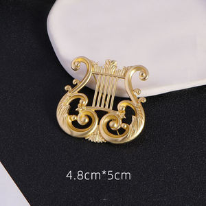 Broche harpe minimaliste pour robe or Note de musique Badge Octave broches pour étudiant sac à dos décoration - Product Image 5