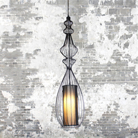 Offre Spéciale américain Industrielle Rétro Style Bar Cage À Oiseaux Forme Pas Cher pendentif lumière nordique lustre pendentif lumières
