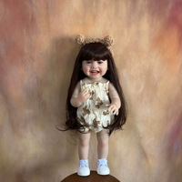 Poupée réaliste bébé fille de 55 cm, corps entièrement en caoutchouc, lavable, Happy Girl, Rebirth Doll.
