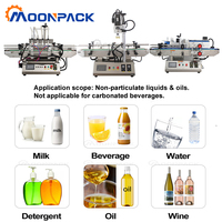Machine de remplissage, de bouchage et d'étiquetage de liquides Moonpack, machine de remplissage, de bouchage et d'étiquetage de jus, d'huiles essentielles et d'eau pour les petites entreprises