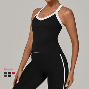 Camiseta Deportiva de Yoga y Fitness para <span class=keywords><strong>Mujer</strong></span>, Ajustada, de Secado Rápido, con Cuello Redondo y Bloques de Color Personalizados, que Estiliza la Espalda - Product Image 3