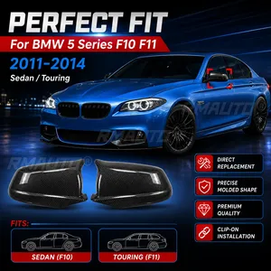 For BMW 5 Series F10 F11 2011-2014 <strong>Car</strong> Accessories M Style Side Mirror <strong>Cover</strong> Caps <strong>Clip</strong>-On Replacement - Product Image 2