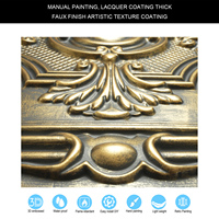 Livraison incluse, dalles de plafond imitation étain 2x2 pieds, panneaux de plafond en PVC pour restaurants et bars PL38 Or antique PAINTSDECOR