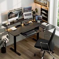 Bureau électrique réglable en hauteur, bureau de jeu multifonctionnel électrique, table de jeu noire