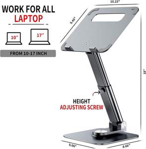 Soporte Ajustable para Portátil, Elevador Telescópico para Escritorio, Altura y Ángulo Ajustables, Plegable y Portátil - Product Image 4