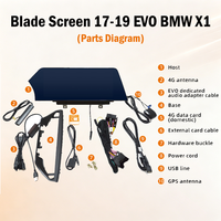 Pantalla de 12.3'' con Diseño de Hoja para el Sistema BMW X1/X2 EVO 2018, CarPlay y Android Auto Inalámbricos, Bluetooth, Pantalla Táctil con Luz Azul