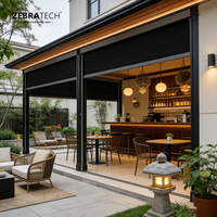 Stores verticaux électriques modernes et unis de 38 mm, directement de l'usine, avec rail motorisé à fermeture éclair et tissu occultant pour patio et balcon