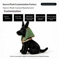 Jouets en peluche et pendentifs personnalisés Anubis égyptien avec rembourrage en coton PP, service OEM pour vos créations