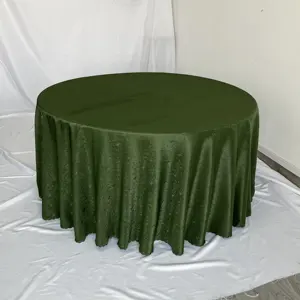 Premium Polyester Fabric Table Cloth Damask Army Green Tablecloth For Wedding Party Banquet Events Hotel Restaurant