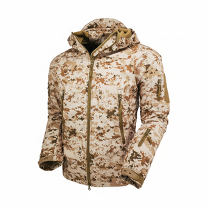 Venta al por mayor de fábrica Chaqueta cortavientos impermeable de tres capas Chaqueta de piel de tiburón táctica Chaqueta de nieve - Product Image 1