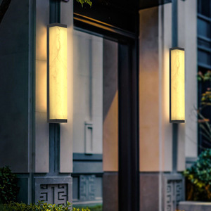 Applique murale extérieure longue bande imitation marbre, lumière chaude LED 220V, garantie 5 ans, éclairage pour villa, cour et porte d'entrée - Product Image 1