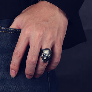 <span class=keywords><strong>Anillo</strong></span> Plateado Retro Punk en Oferta, Anillos de Calavera de Guerrero <span class=keywords><strong>Espartano</strong></span>, Anillos Abiertos Ajustables, Diseño para Hombre, Regalos de Joyería - Product Image 2