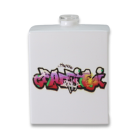 Flacon de parfum carré en verre vide, portable, personnalisé OEM, 30 ml, 50 ml, pour enfants et jeunes, avec motif graffiti