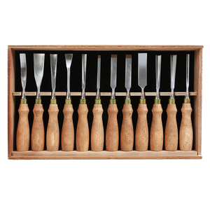 Couteau <span class=keywords><strong>à</strong></span> sculpter le <span class=keywords><strong>bois</strong></span> industriel, ensemble manuel avec burin <span class=keywords><strong>à</strong></span> pointe droite et couteau <span class=keywords><strong>à</strong></span> rainurer, acier au chrome-vanadium - Product Image 1