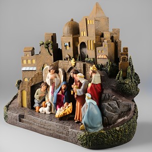Produits en stock Statues religieuses catholiques en résine Sainte Famille Crèche de Noël Statue OEM 23cmH Sainte Famille Bethléem - Product Image 4