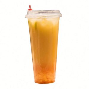 Gobelet en plastique transparent épais jetable de 700 ml avec couvercle, design moderne, marque DS, pour les fêtes - Product Image 2