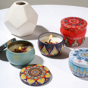 Kits de fabrication de bougies DIY en gros, emballage en pot, récipient métallique vide de luxe avec couvercle, logo personnalisé pour la cire de soja et l'affichage d'aromathérapie - Product Image 5