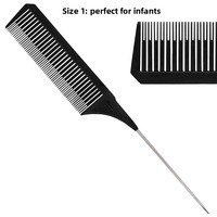 Peigne à cheveux professionnel en acier à dents fines, résistant aux hautes températures, antistatique, avec manche en bambou, pour teinture et mèches.
