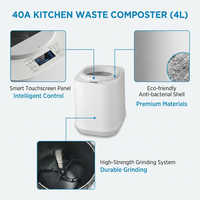 Composteur électrique de déchets alimentaires haute efficacité 4L, machine de recyclage automatique des déchets de cuisine pour restaurant et usage domestique