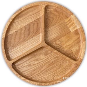 Plateau de service en bois Youlin, trois compartiments, bois massif, style nordique, pour petit-déjeuner, fruits, collations - Product Image 2