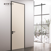 Portes intérieures en bois massif, peinture à base d'eau, porte en bois et aluminium, portes en bois résistantes à l'humidité, décoration minimaliste pour chambre d'hôtel