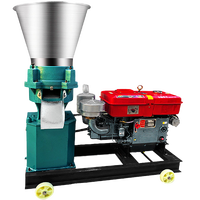 Machine à Granulés à Moteur Diesel Meilleure Vente, Broyeur de Ferme Granulateur Alimentaire pour Animaux à Quatre Rouleaux, Machines de Traitement des Granulés Sans Moteur