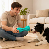 Jouet à mâcher dentaire pour chien, brosse à dents nettoyante, flottant, pour le jeu aquatique, durable, en caoutchouc thermoplastique, en forme de tige, pour chiens de taille moyenne/grande