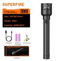 Linterna LED Recargable Impermeable Y16 de Alta Potencia, Antorcha de Mano de 20w, Luz de Antorcha LED con USB