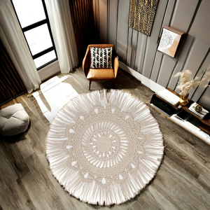 Elegant Handmade Boho Home Decor New Style <b>Round</b> <b>Carpet</b> Cotton Cord Area Rugs & Sets - Product Image 1