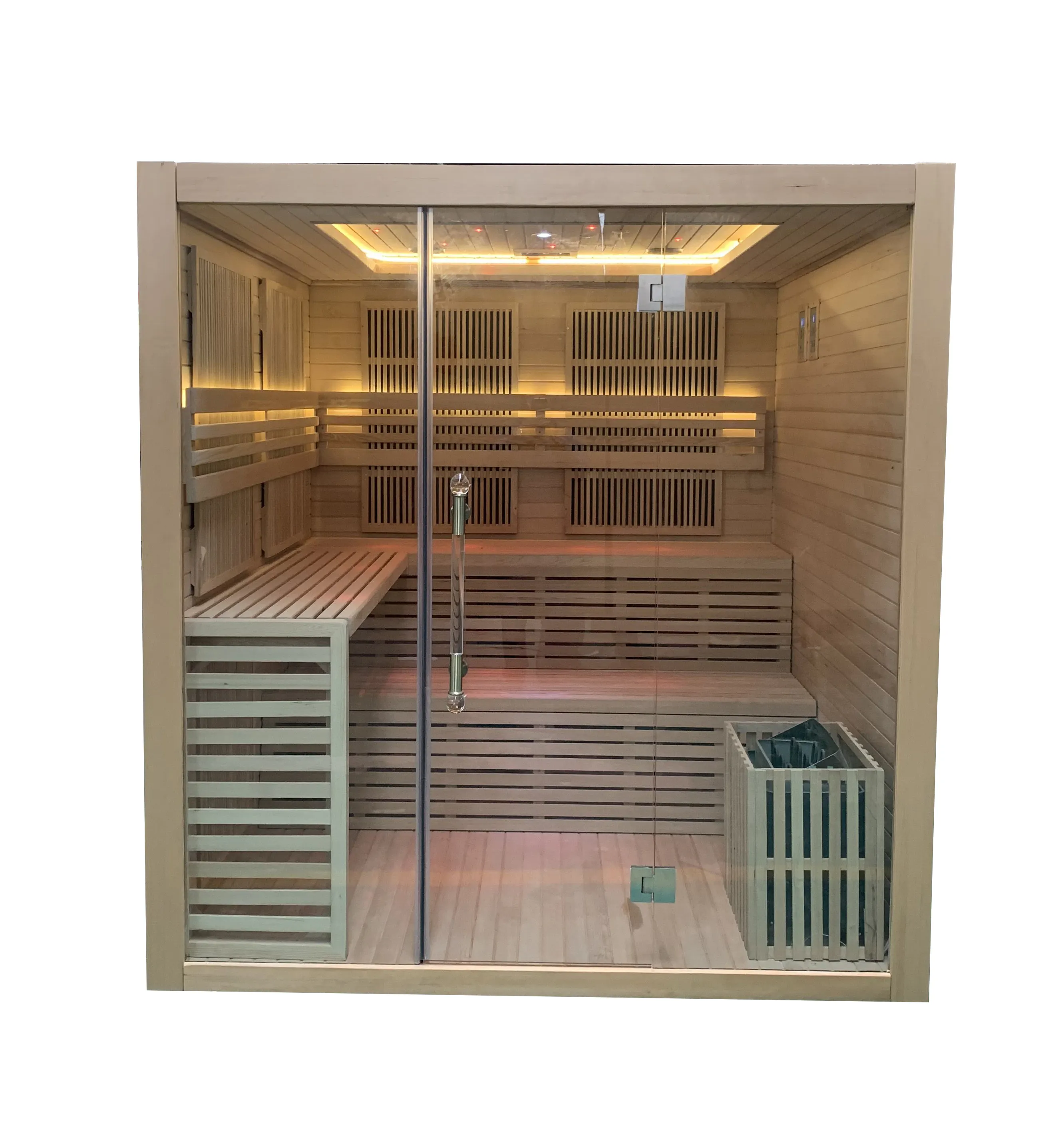 2024 new Indoor Steam Sauna Solid Wood /Wooden Spoon/ Thermometer Water Proof Spa Wood Sauna Room