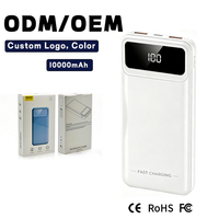 Banco de Energía de Carga Rápida 2.1A con Logotipo Personalizado, 10000mAh, Ligero y Portátil, Ultra Delgado