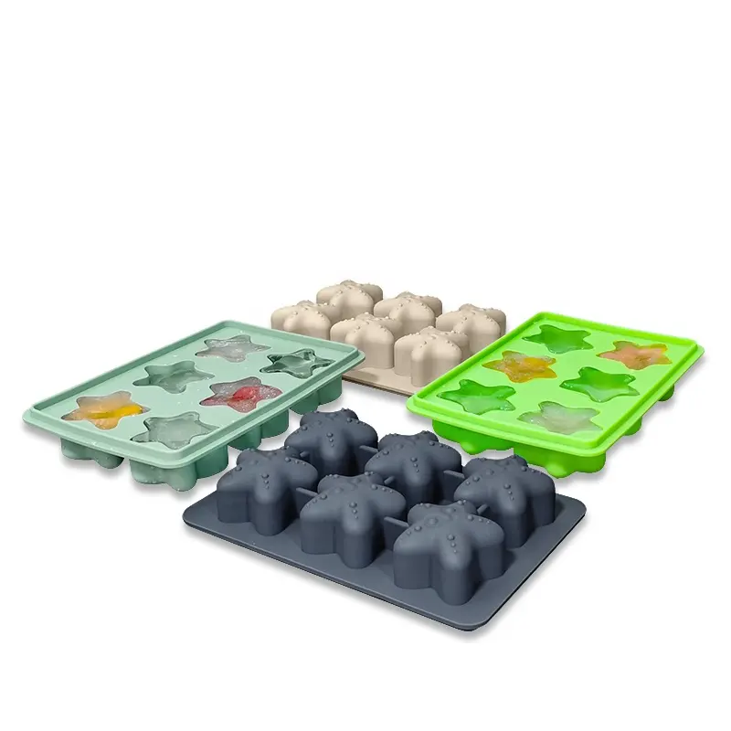 animals styles customized Silicone lce mold Freezer Easy Release Flexible Ice Cube Tray for wholesale by quality factory