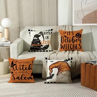 Housse de coussin décorative d'Halloween en polyester pour canapé, motif automne, décorations de festival, taie d'oreiller DYM552