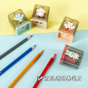<span class=keywords><strong>Taille</strong></span>-crayons mignons en forme de <span class=keywords><strong>lapin</strong></span> de dessin animé, <span class=keywords><strong>taille</strong></span>-crayons miniatures portables à deux trous pour étudiants - Product Image 6