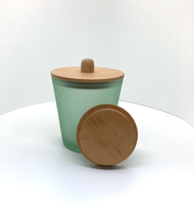 Wooden Flat Surface <b>Lid</b> High Quality Vietnam Unique <b>Decorative</b> Luxury Bulk Essential Oil New Design Candle Glass Jar Candle - Product Image 6