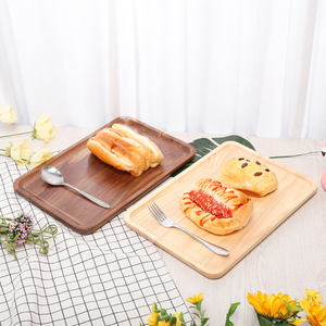 Venta caliente bandeja de fruta de pan de madera bandeja de <span class=keywords><strong>desayuno</strong></span> rectangular múltiple para el hogar protección del medio ambiente taza de té bandeja de madera - Product Image 3