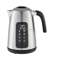 Bouilloire électrique numérique portable Aifa Wholesale 2200W 1,7L en acier inoxydable noir pour usage domestique et extérieur, bouilloire numérique intelligente