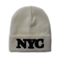 Bonnet en tricot personnalisé avec logo brodé NYC, bonnet de ski, bonnets d'hiver pour hommes avec rabat